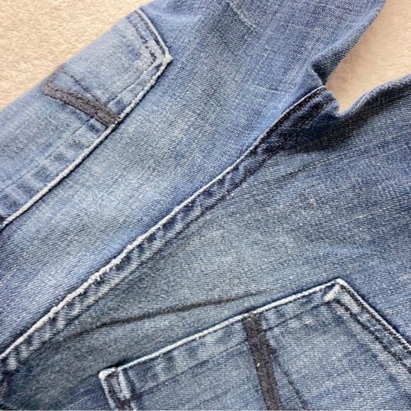 7 For All Mankind Ginger Blue Med Wash Mid Rise Wide Leg Flare Leg Jeans 27 - Picture 7 of 15